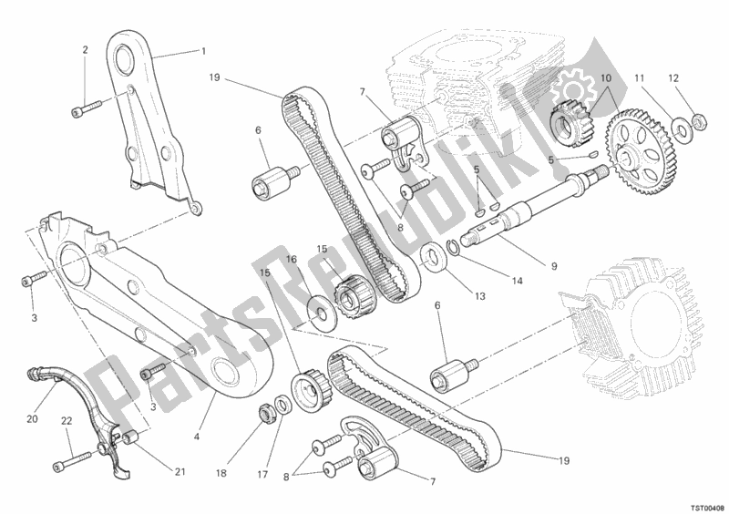 Tutte le parti per il Cinghia Di Distribuzione del Ducati Monster 696 ABS 2011